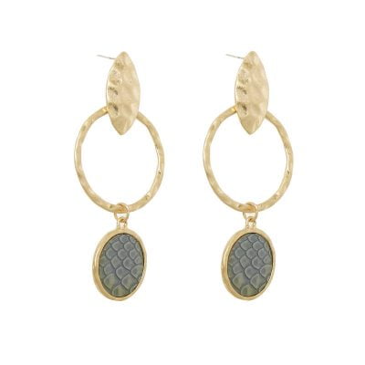 Snake Skin Earrings — Zwart