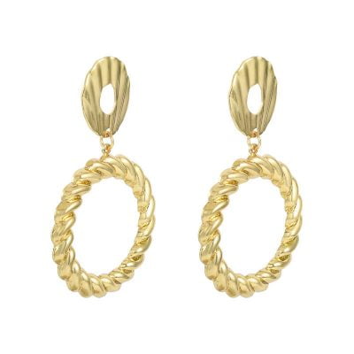 Twisted Circle Earrings — Goud