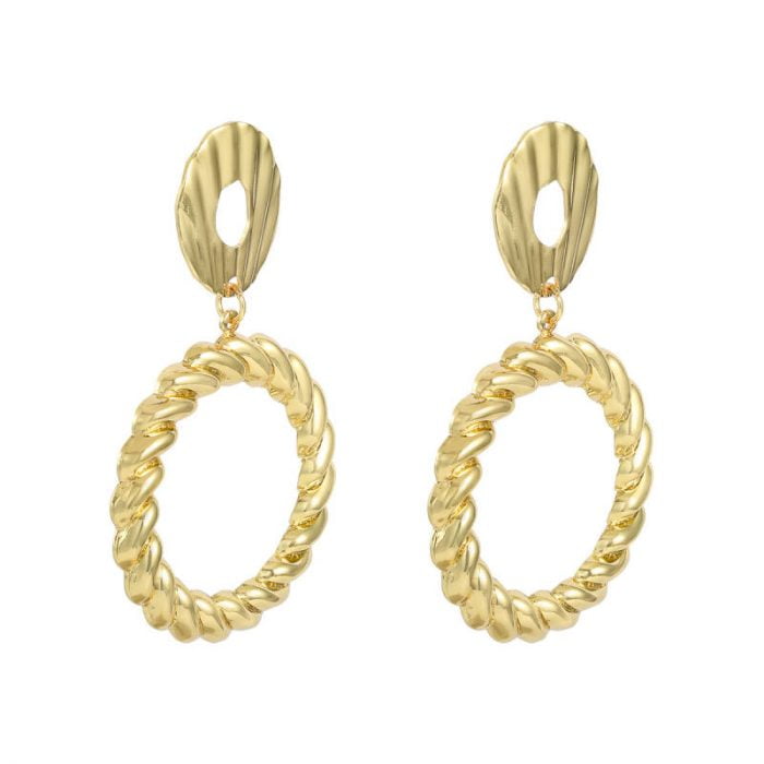 Twisted Circle Earrings — Goud