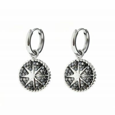 Star Strass Earrings — Zwart/Zilver