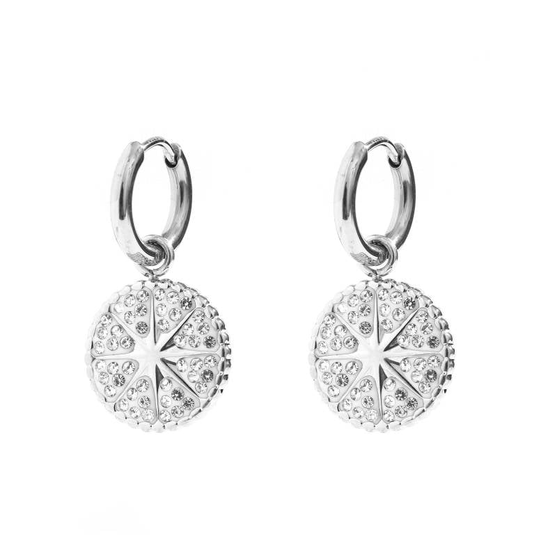 Oval Stars Earrings — Zilver