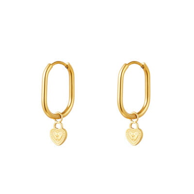 Ovale Hart Oorbellen